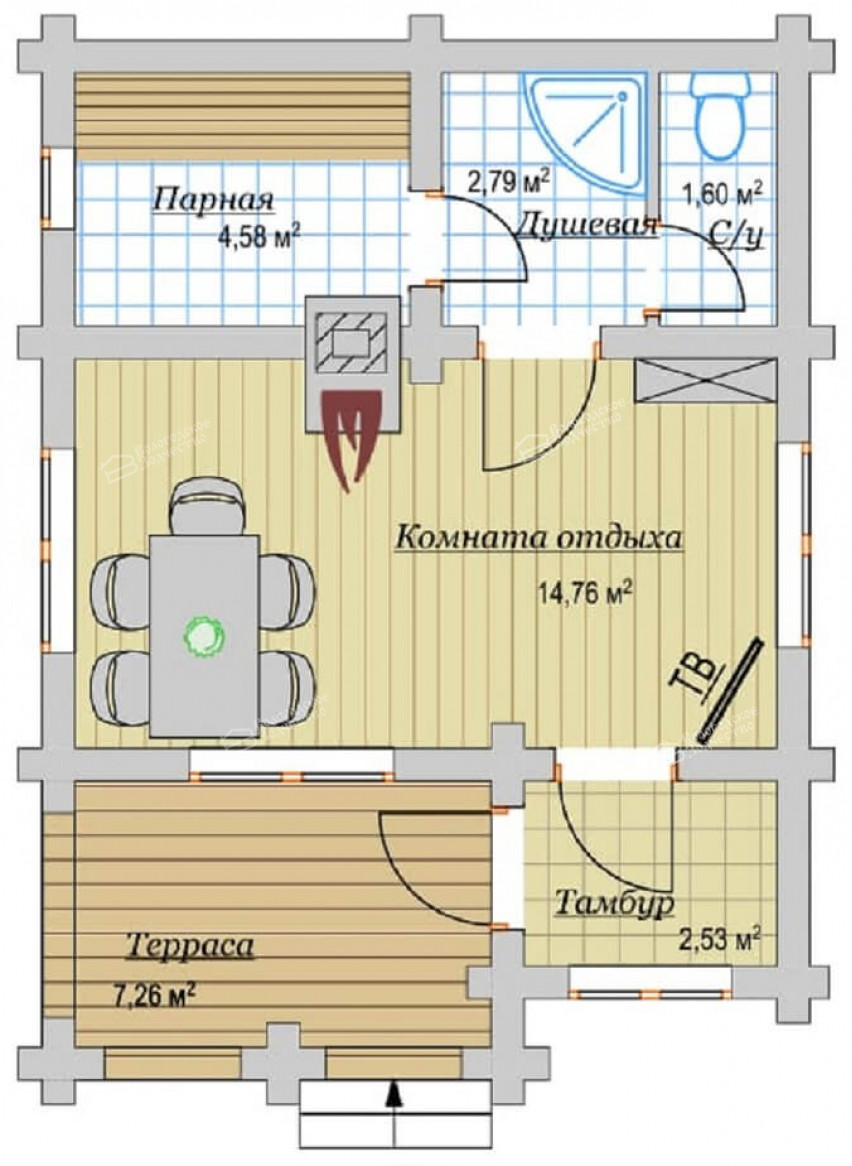 Баня из бревна VZ-625